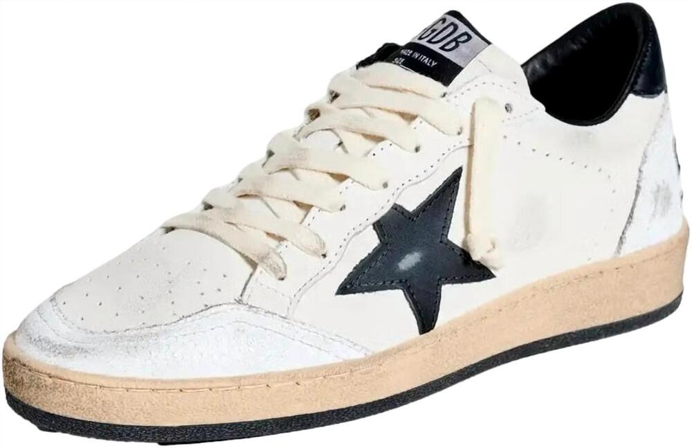 NEW GOLDEN GOOSE women's ball star low-top court sneaker in white/black